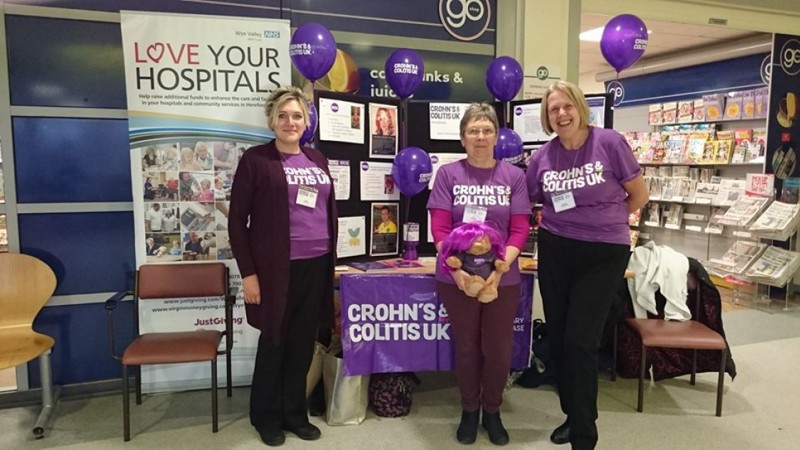 Crohn's & Colitis UK supporters wearing purple t-shirts