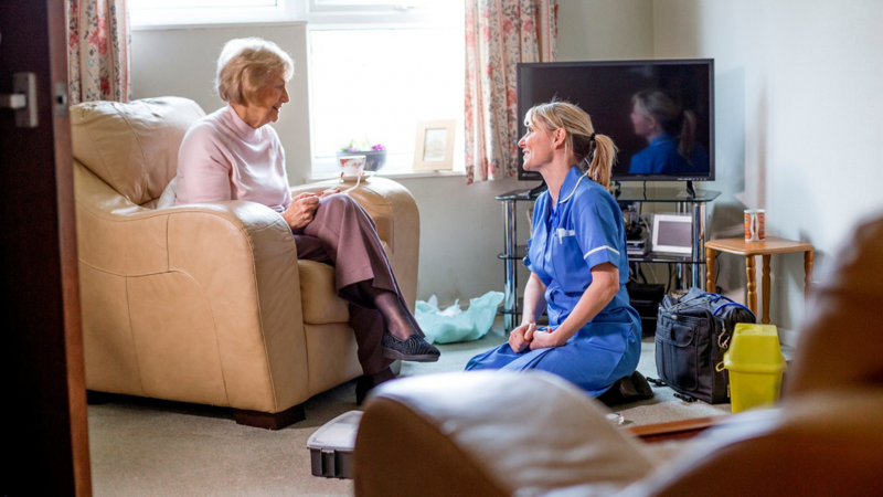 patient and nurse talking