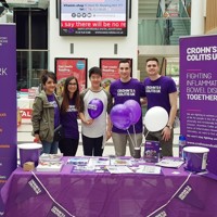 Crohn's & Colitis UK supporters wearing purple t-shirts