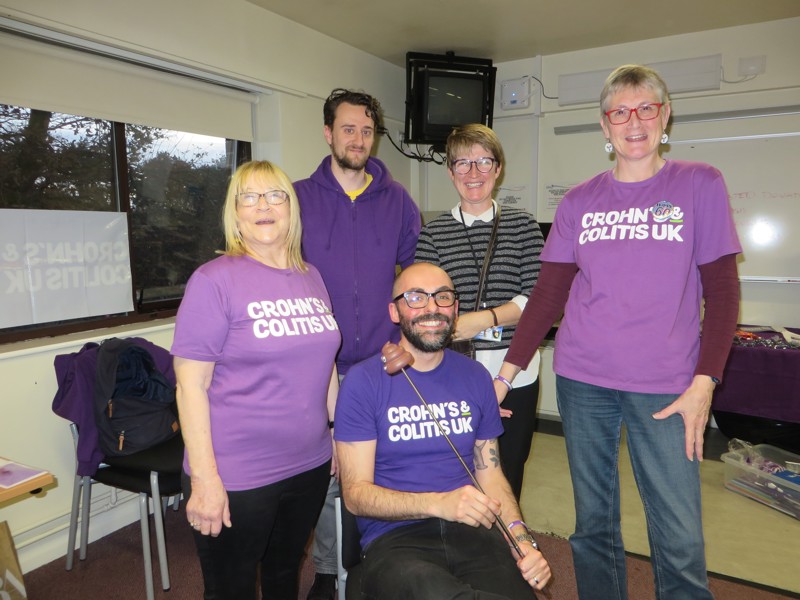 Crohn's & Colitis UK supporters wearing purple t-shirts