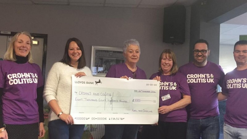 Crohn's & Colitis UK supporters wearing purple t-shirts