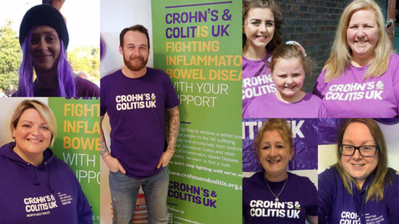 Crohn's & Colitis UK supporters wearing purple t-shirts