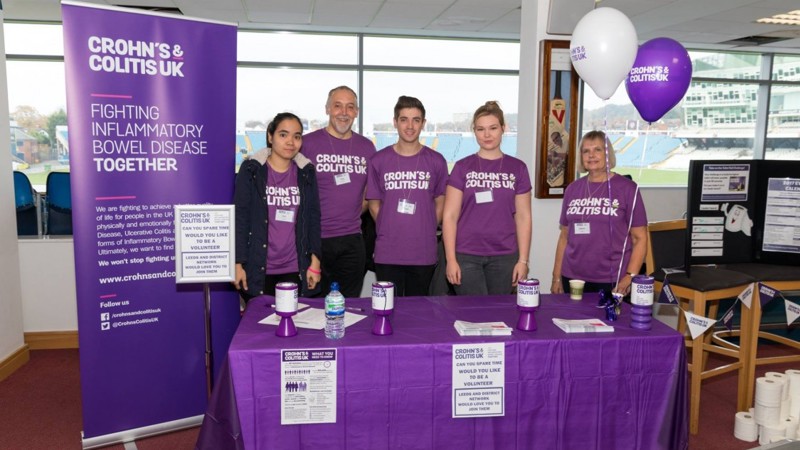 Crohn's & Colitis UK supporters wearing purple t-shirts