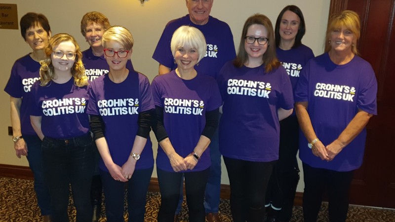 Crohn's & Colitis UK supporters wearing purple t-shirts