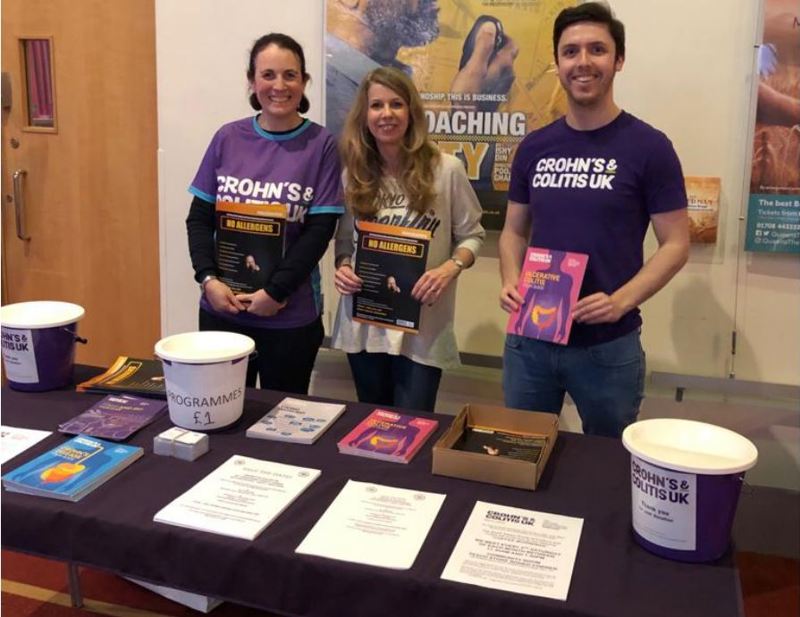 Crohn's & Colitis UK supporters wearing purple t-shirts