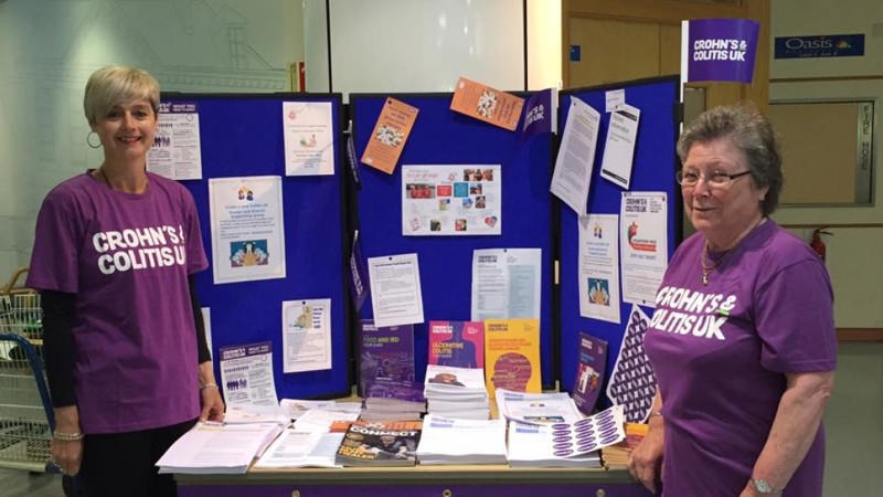 Crohn's & Colitis UK supporters wearing purple t-shirts