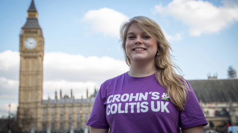 Campaigner outside parliament