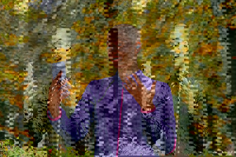 Young Woman, Video Call Outdoors