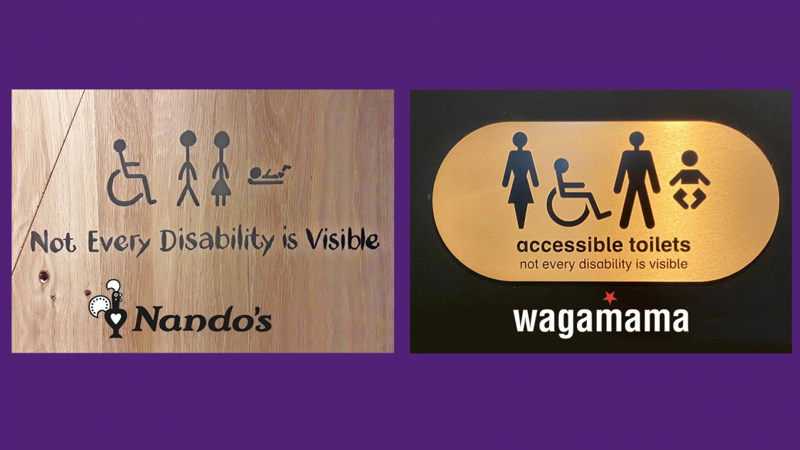Wagmama and Nando's toilet sign